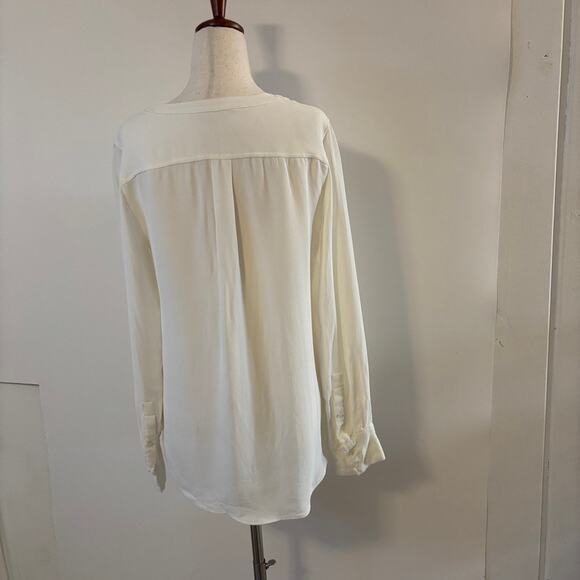 J.Crew Popover Placket Blouse Ivory White Size 6 Long Sleeve Women’s Top - Picture 7 of 13